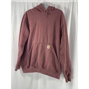 Carhartt Men's Auburn Heather Logo Hooded Sweatshirt Medium Original Fit